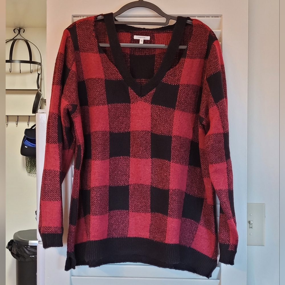 Maurices Buffalo plaid sweater 2X